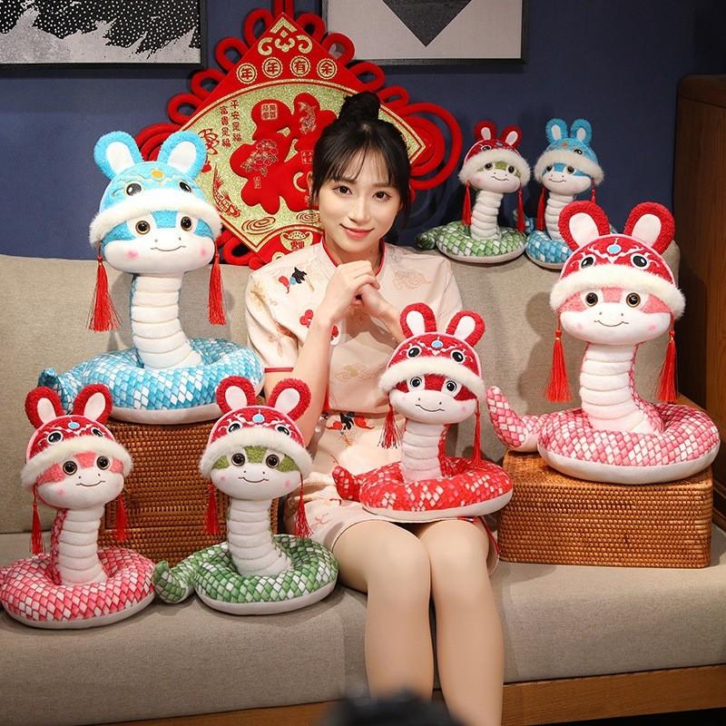 Year Plush Snake Toy Cute Cartoon Girl Children Birthday Decorative Gift Doll