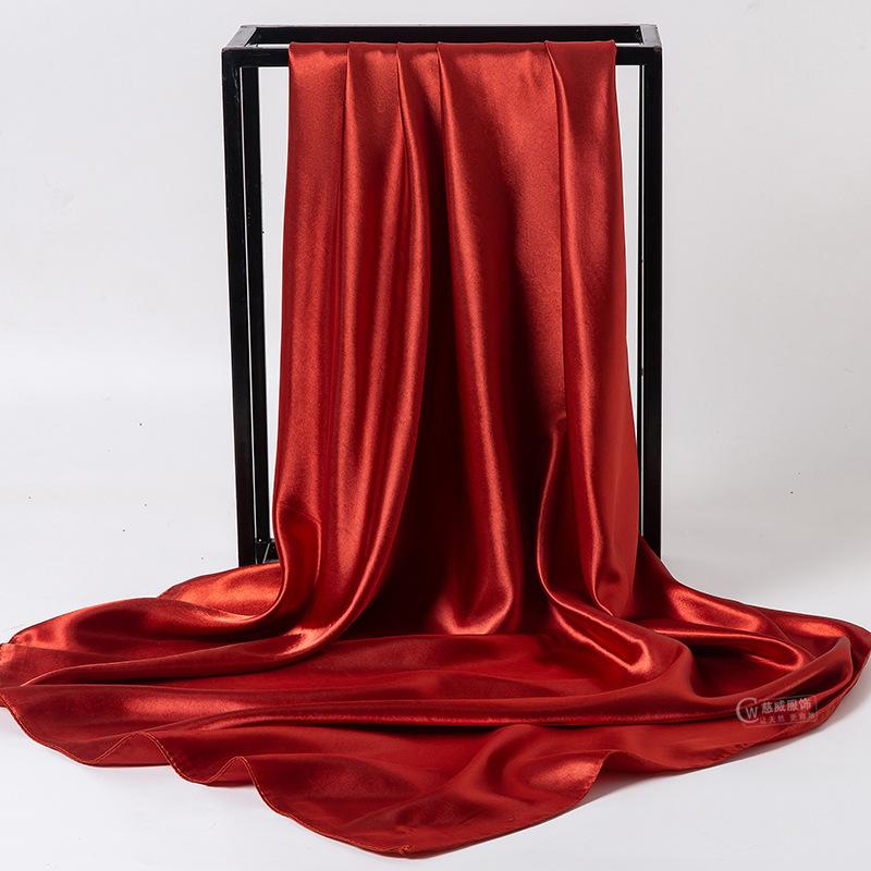 Spring/Summer New Women'S Silk Scarf 90 * 90cm Simulated Silk Twill Square Scarf Fashion Printed Large Square Scarf Professional Scarf