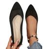 Foreign Trade New Large Size Fly-woven Hollow Flat-bottomed Four-season Single Shoes Women's Pointed Breathable Mesh Shallow Mouth Work Shoes