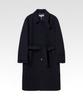 Afterpray Belted Shetland Wool Single Coat Navy