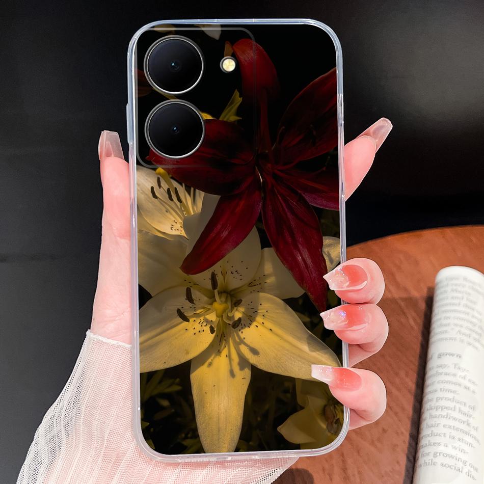 Phone Case For Vivo Y100i Y200i Y300i Y500i 5G Vintage Angel Soft Transparent Silicone High Quality Shockproof Funda