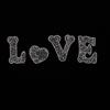 LOVE Heart Rhinestone Patch Appliques Iron On Bags Clothes Decorative