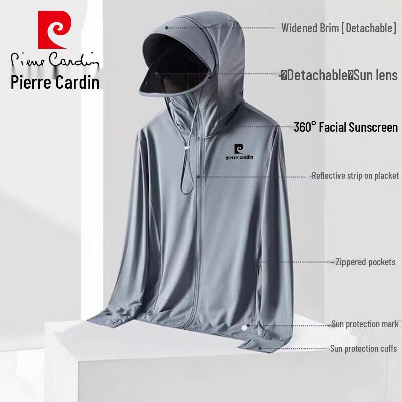 Pierre Cardin Men s Hooded Sun Protection Fishing Jacket M