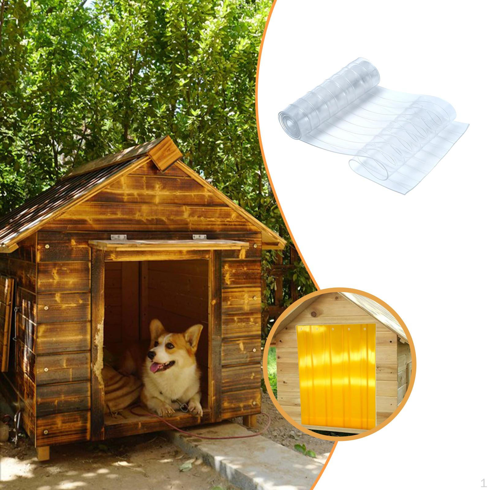 

1.5m Long PVC Door Curtain for Cat Flaps Or Dog Doors (DIY). Easy to Cut And Install. Transparent, white_S