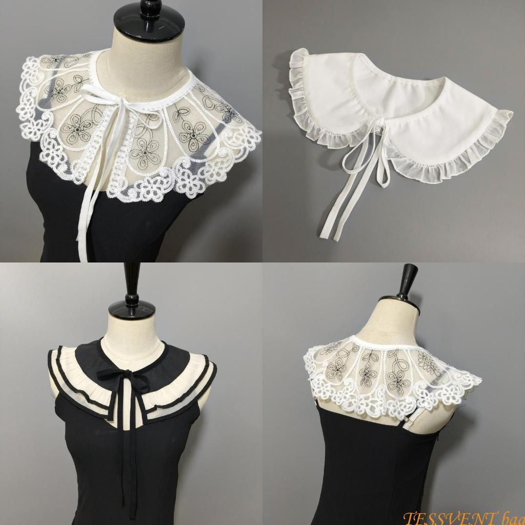 Detachable False Collar Oriental Yunjian Accessory Chinese Bride Aesthetic Flower for Lady Girl Half Shirt Collar F42A