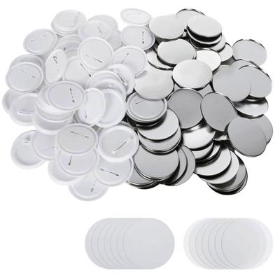 Laboratorium RYOHIN. Zestaw części do produkcji okrągłych odznak, 100 sztuk (Średnica 37 mm), Zawiera agrafki do rękodzieła DIY
