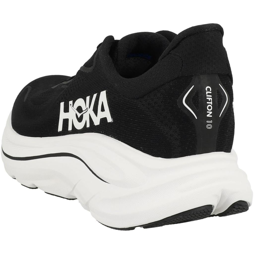 HOKA Clifton 10 Wide Black and Size 4 UK Women's Sneakers, White,