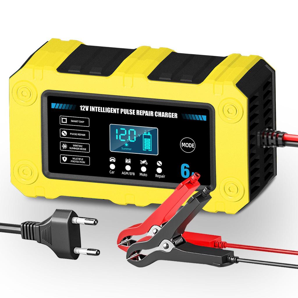 12V 6A Smart Charger for Lead-Acid Motorcycle & Car Batteries