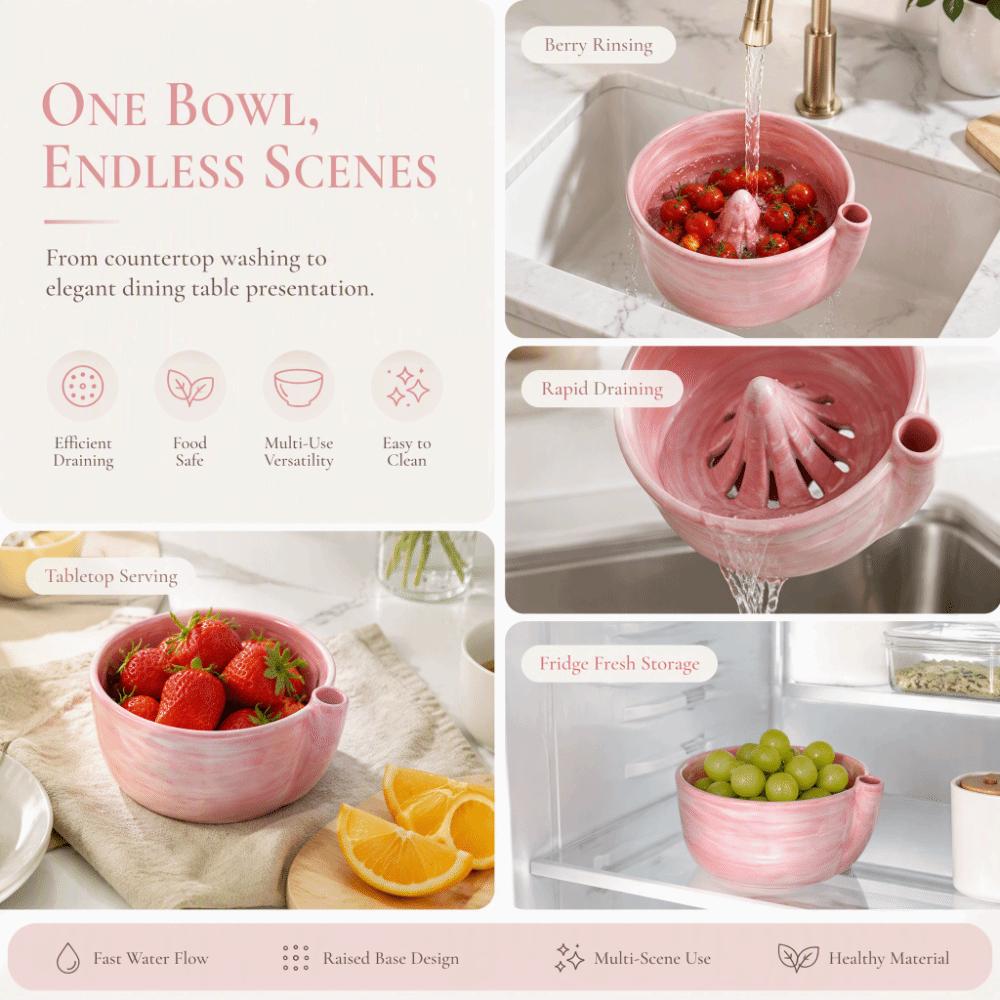 Exquisite Berry Colander Bowl Ceramic Ceramic Washing Strainer  Kitchen Use