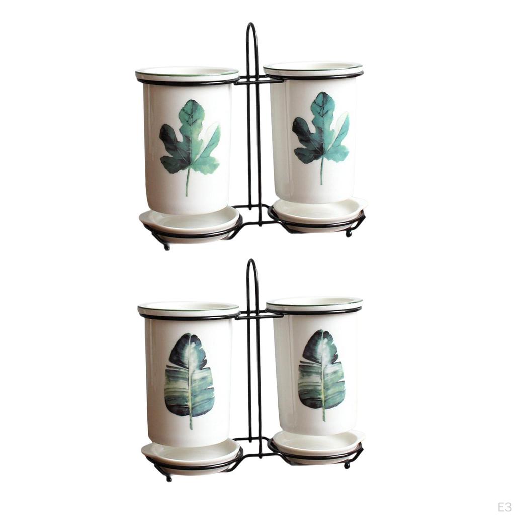 Armazenamento de talheres de cerâmica para a cozinha, escorredor de pratos que economiza espaço