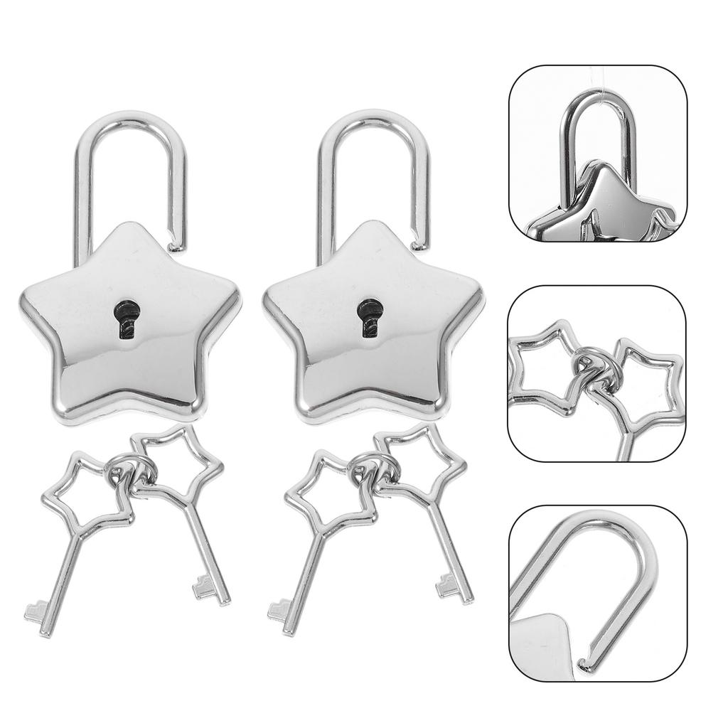 2 Pcs Shaped Padlock Small Locks With Keys For Diary Diy Small Lock Cute Lock Travel Use Decorative Hardware Gift