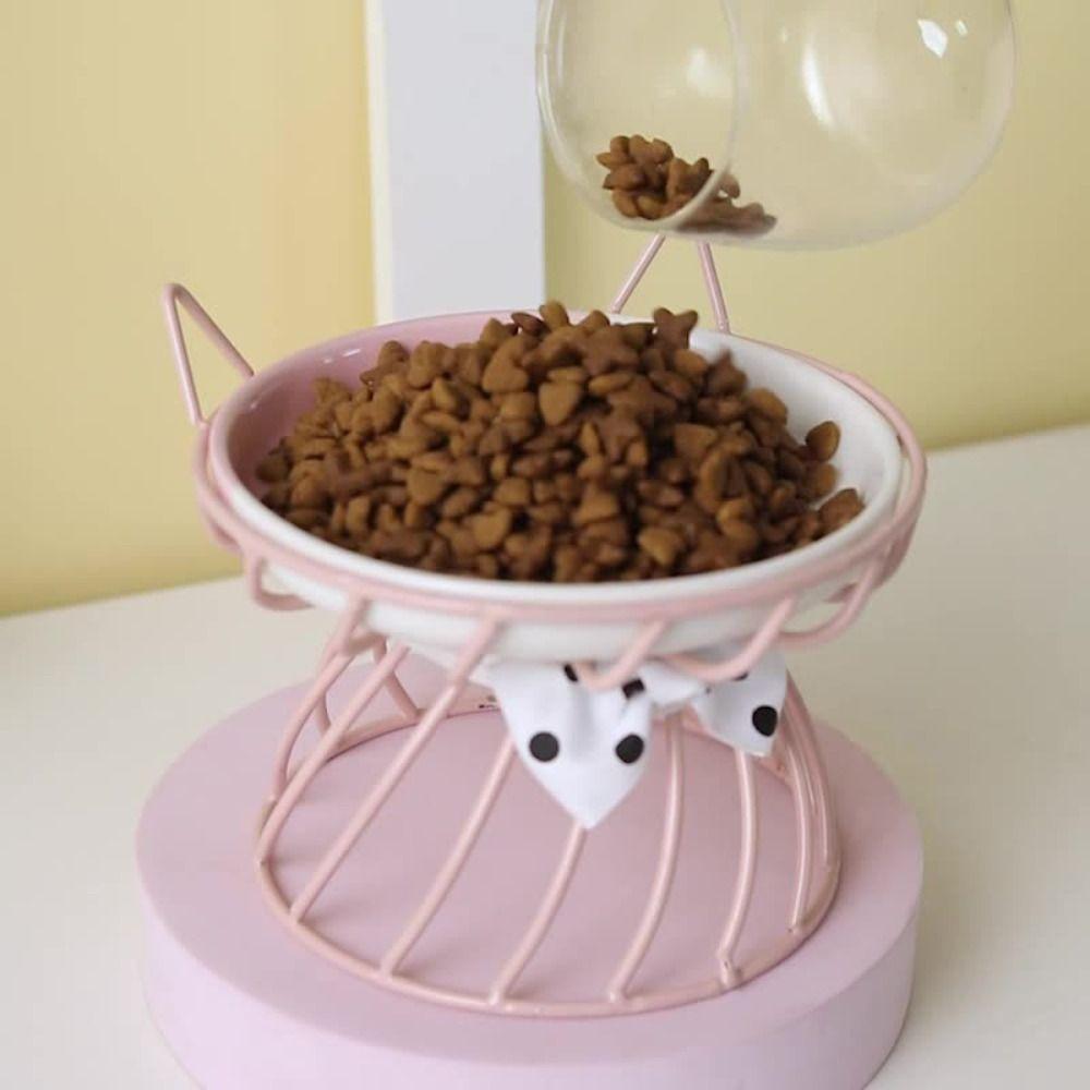 Pet Feeding Bowl With Stand Ceramic Cat Bowl Non-Slip Cartoon Dog Water Bowl Large Capacity Cat Food Bowl for Cats and Dogs