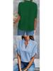 Women's Summer 2026 Solid Color V-neck Loose Shirt Top
