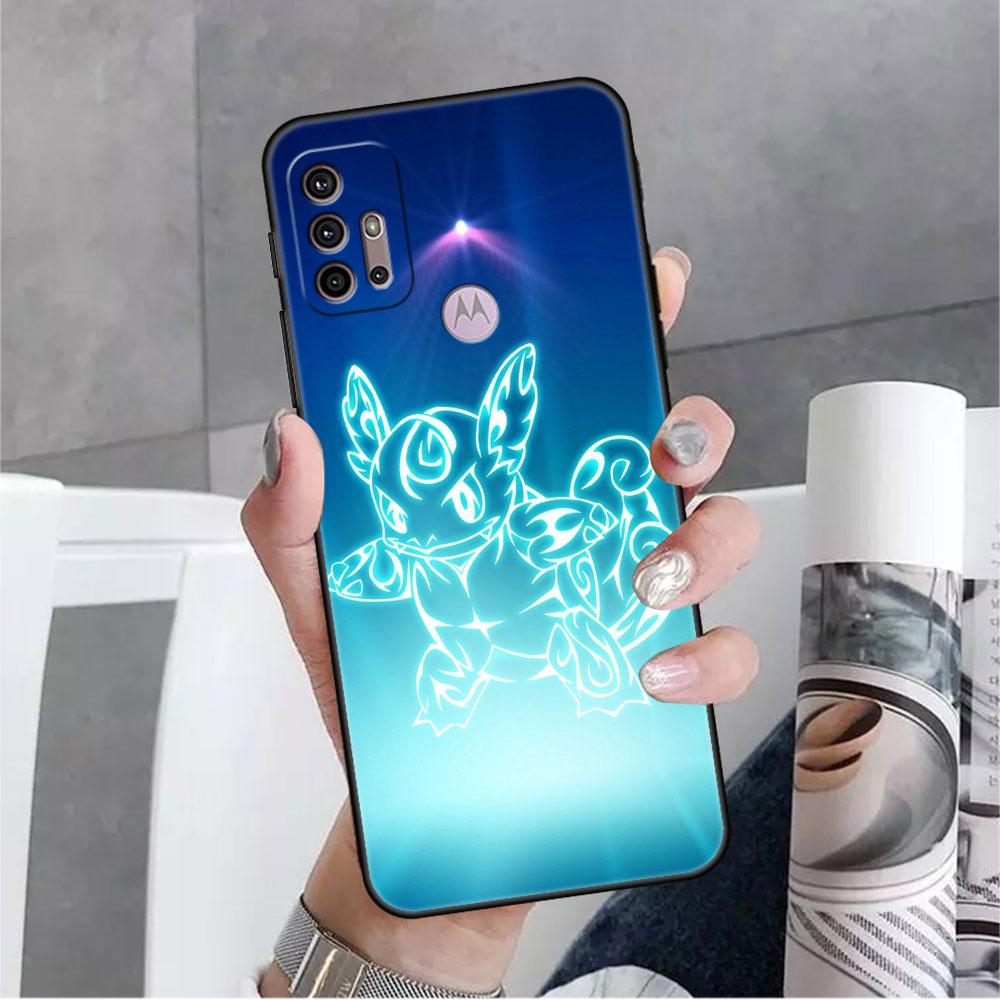 Coque Anime Pokemon Japon pour Motorola G30 G60 G22 G9 Play G82 G52 G8 G9 G50 One Fusion Edge 20 Noir Soft Phone Capas Silicone