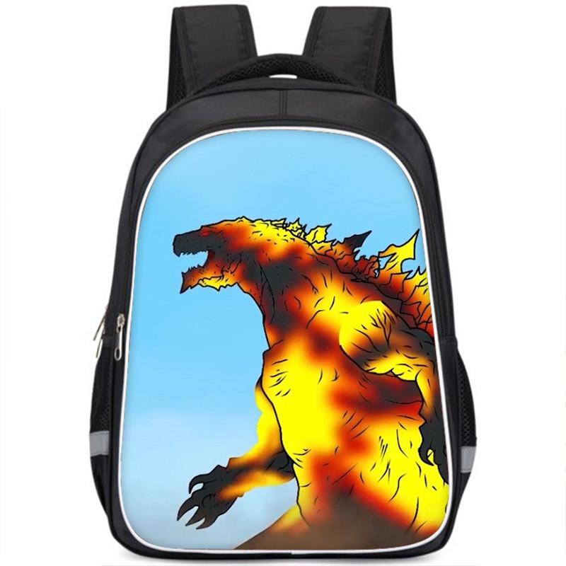 Godzilla Backpack Large Capacity School Bag With Movie Poster Print For Boys Nylon Material
