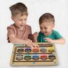 SINGERTOP Educational Toy Montessori Toy Wooden Toy Matching Game Color and Number Education Fingertip Training Early Development Boys Girls Children