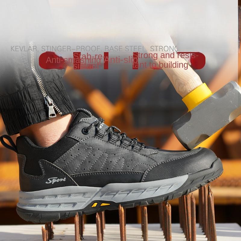 Labor Shoes Men's Wear-resistant and Tie-resistant Safety Shoes Non-slip Soft-soled Steel Bag Head Anti-smashing and Stab-proof Work Shoes
