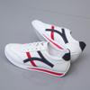 White Retro Stripe Sneakers Lightweight Lace-Up Casual Trainers Non-Slip Comfortable Walking Shoes