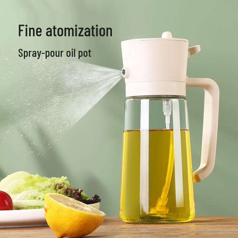 470ml Non-Drip Dual-Use Oil Spray & Pour Bottle with Automatic Closure
