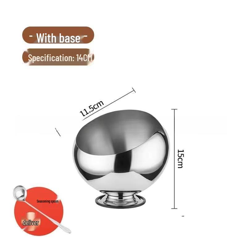 Stainless Steel Spherical Condiment Bowl