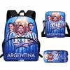 Set Zaino Scolastico per Bambini a Tema Messi con Borsa a Tracolla Astuccio per Studenti Elementari