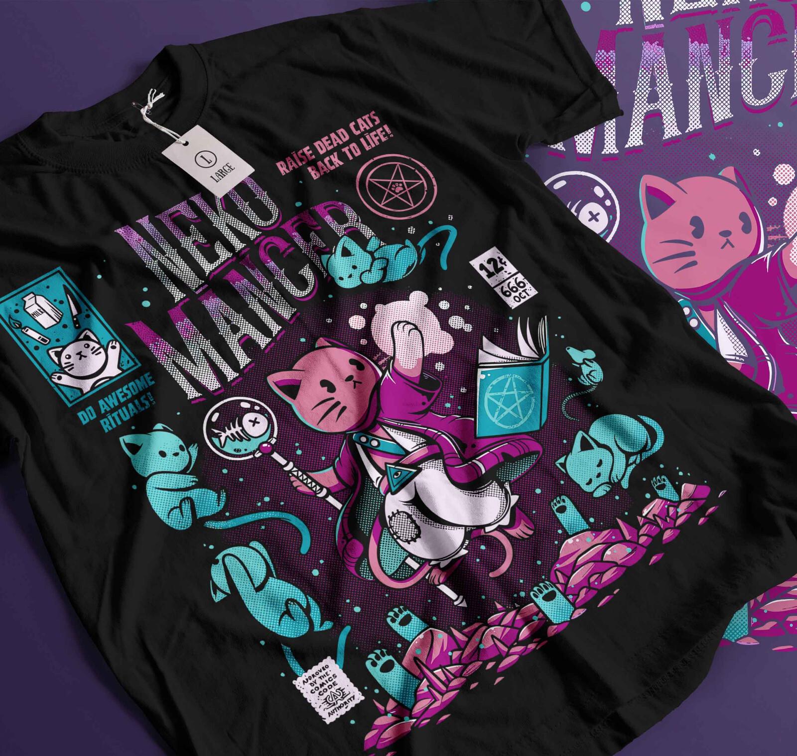 Neko Mancer Cute T Shirt Mens Womens Tees Top, Neko Mancer Gamer Necromancer Of The Cats tshirt 443 4XL