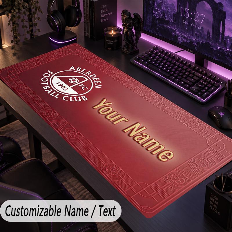 Custom Text Big Mousepad, Extended Desk Pad For Laptop Work GameAberdeen FC