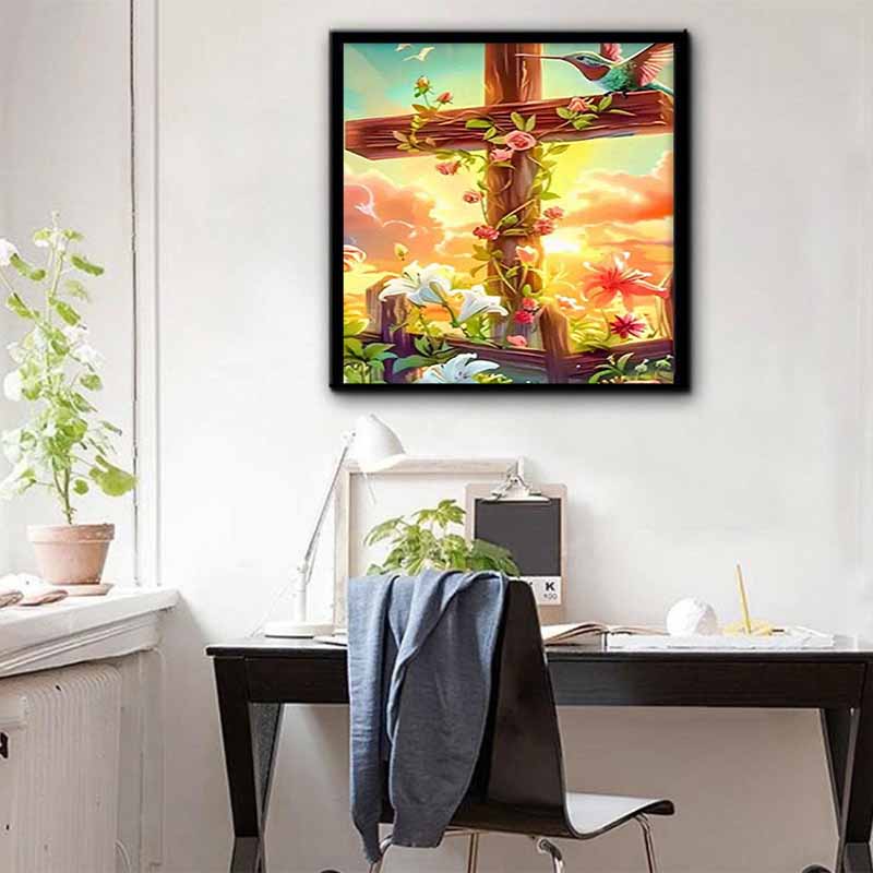 New Arrival 5D DIY Full Circle Diamond Painting "Cross" Embroidery Cross Stitch Home Decor Gift