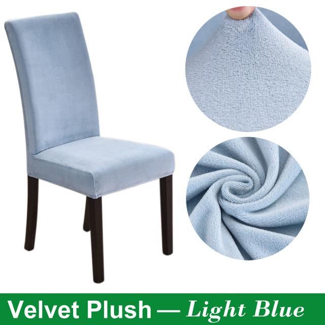 Velvet Chair Cover For Dining Room Thick Elastic Dining Chair Cover Stretch Chair Slipcover Cover For Chair Kitchen Chair Cover for Home
