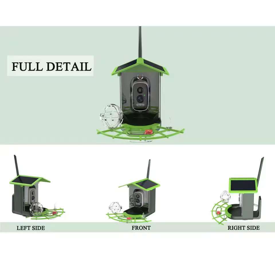 Telecamera Mangiatoia per Uccelli 4MP 2K HD Cattura Video di Uccelli Fotocamera WiFi Alimentata a Energia Solare Batteria con Pannello Solare, Avvisi Istantanei, Birdwatching