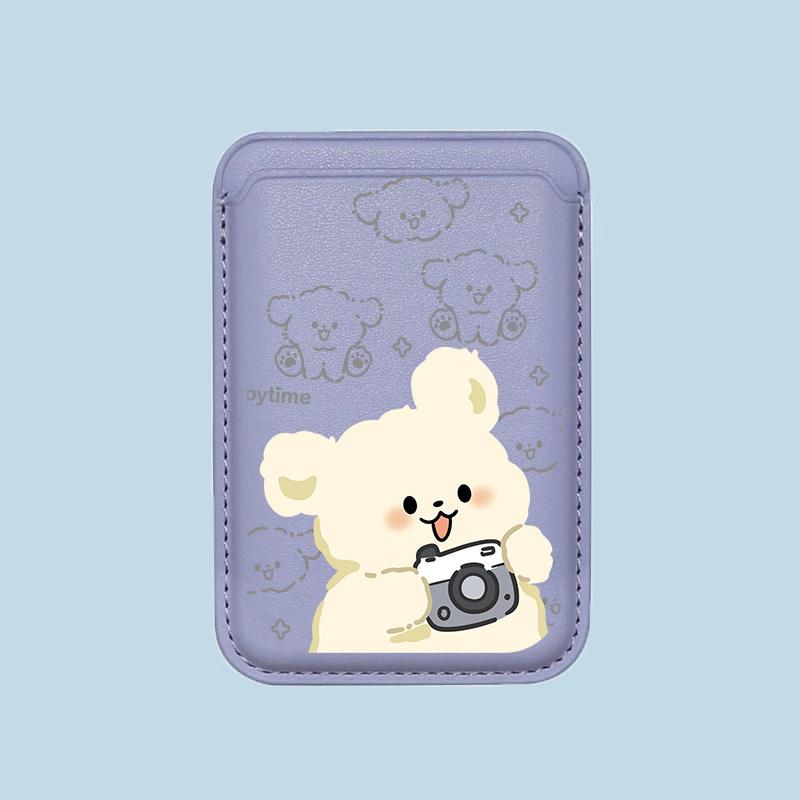 Cute Couple Photo Dog Cartoon Pattern Y2K Card Holder Magnetic For iPhone 17 For Samsung Galaxy S26 FE For MagSafe Wallet Cover