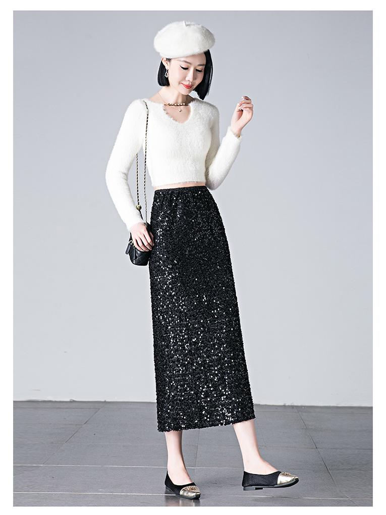 Brand High Waist Slimming Midi Skirt - Spring/Autumn Women's Back Slit Bodycon Style