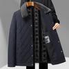 Cappotto da Uomo Corto Business con Rever Caldo Casual in Cotone Giacca Imbottita in Cotone da Uomo di Mezza Età Abbigliamento Autunno e Inverno da Papà