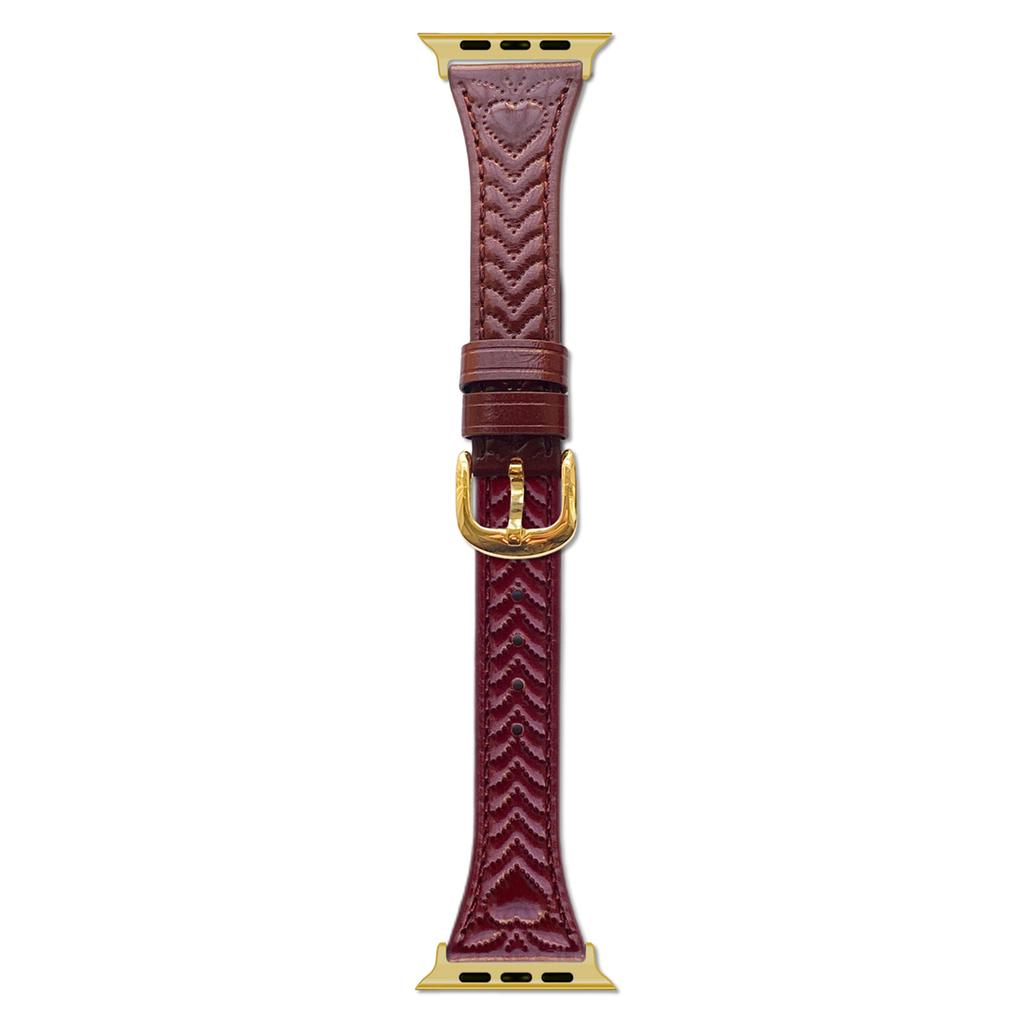 Watch Band For Apple Watch Series 10 9 8 7 SE 6 5 4 3 2 1 42mm 41mm 40mm 38mm Heart Pattern Embossed Genuine Leather Strap