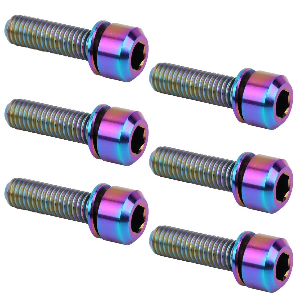 6 Stück tragbar für M5x18 Titanlegierung Mountainbike Rennrad Vorbau-Schraube Hohe Festigkeit bunt