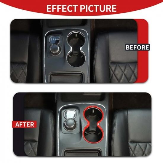 For Dodge Durango 2011+ Red Center Gear Shift Water Cup Holder Bezel Cover Trim