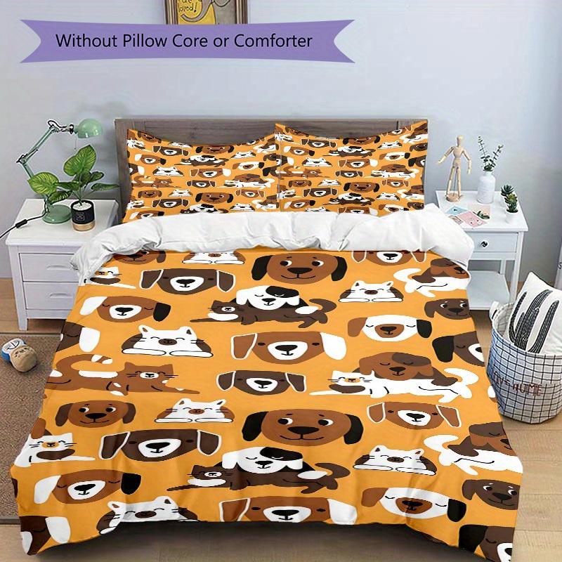 3pcs set Pets Animals 1 Quilt Cover + 2 Pillowcases, All Seasons Bedroom Setting, Perfect for Home and Dorm Decor a192