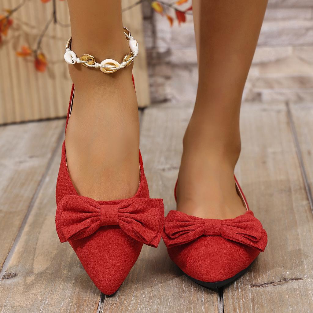 Fashion Sweet Bowknot Daily Shoes For Ladies Pointed Toe White Sandals Women 2025 Summer Comfortable Flat Heels Shoes Women