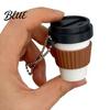 Stress Relief Clicker Toy 3D Printed Coffee Cup Clicker Press Fidget for Relief Backpack Hanging Finger with Ball Chain