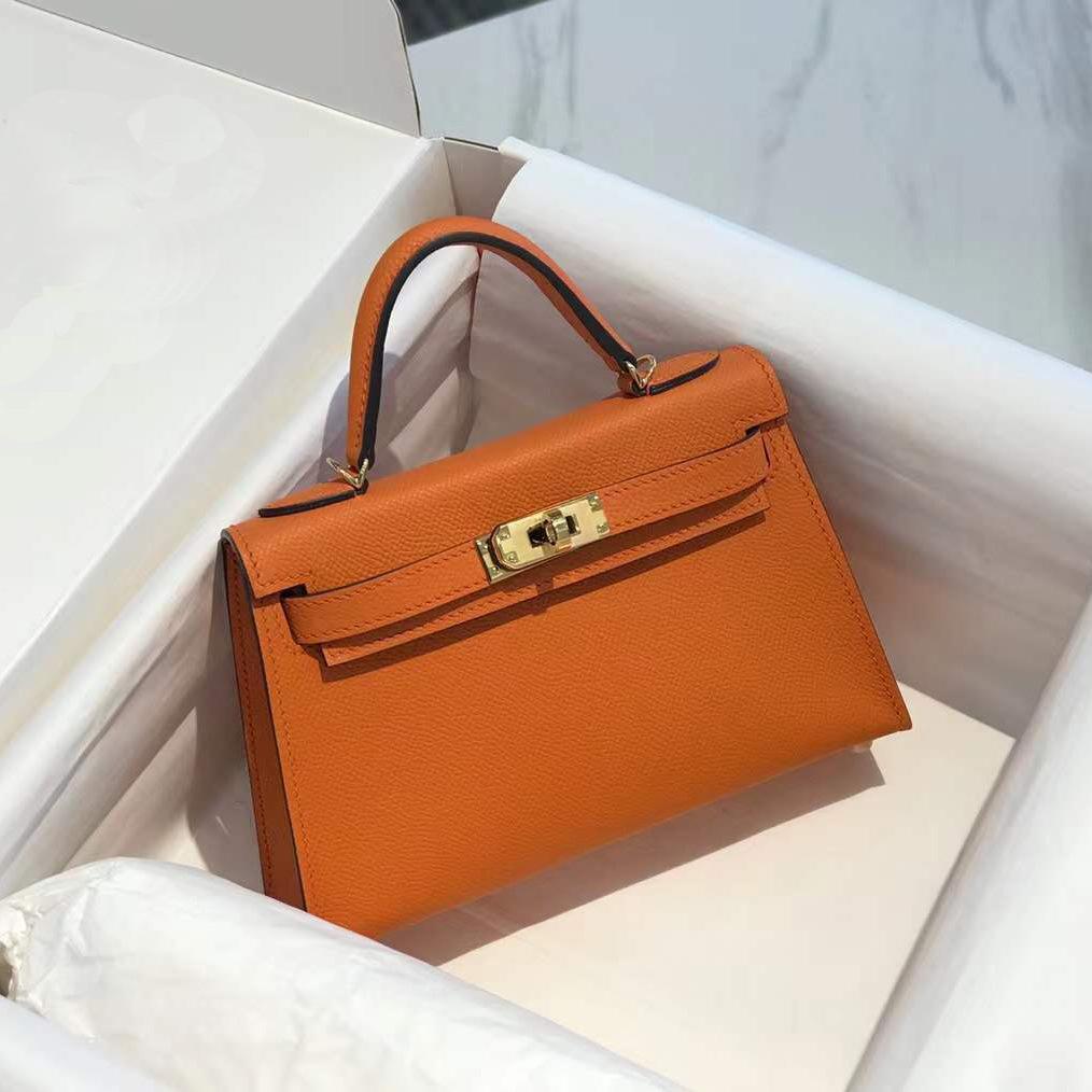 High-end First-layer Cowhide Kelli Bag Mini Bag 2021 New Trendy High-end Portable Shoulder Messenger Bag Women