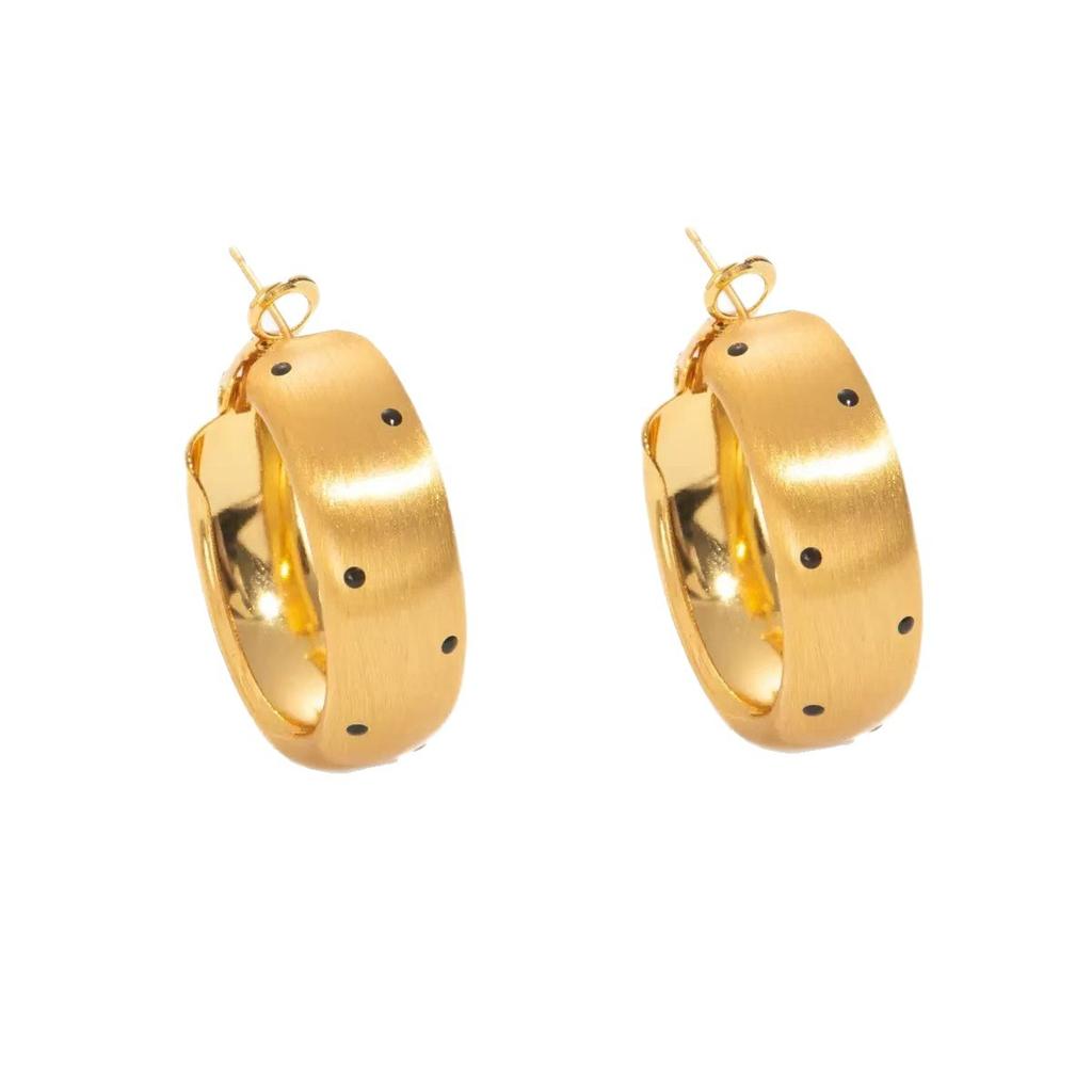 Vintage Polka Dot Hoop Earrings Large Statement Circle Jewelry For Women Minimalist Exaggerated Fashion Luxury