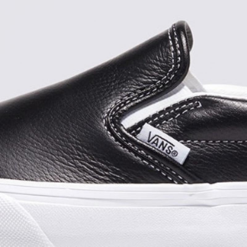 Vans Slip On Leather Black True White Vn000ct5bpb1