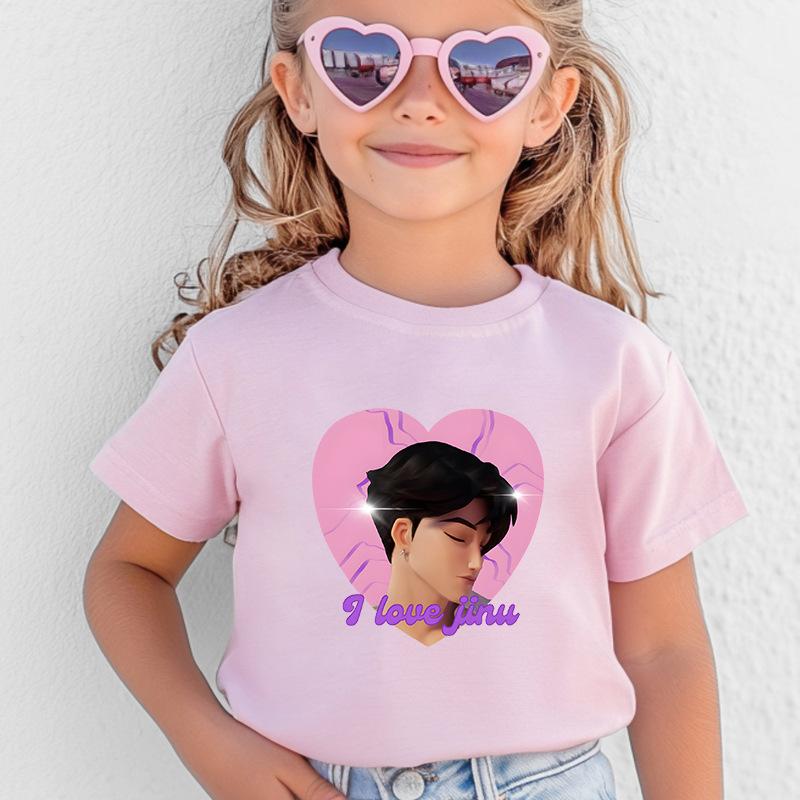 T-Shirts Girls Children's Women's Comfortable Cartoon Printed T-shirt Pure Cotton Short Sleeves Soft
