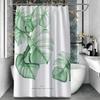 Tropical Green Plant Shower Curtain Leaves Printed Washable Bath Curtain Waterproof Polyester Fabric Bathroom Accessories Modern