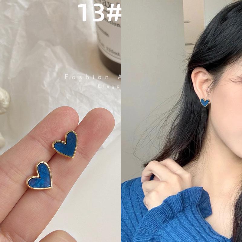 

Серьги «Синее сердце» класса люкс: Трендовый корейский дизайн, клипсы-пусеты для женщин с элегантным шармом