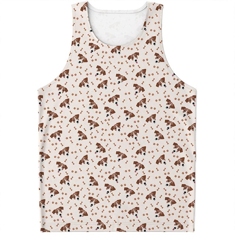 Cute Jack Russell Terrier Pattern Tank Top Men 3D Printed Animal Dog Gym Sleeveless T Shirts Summer Street Quick Dry Tees Tops