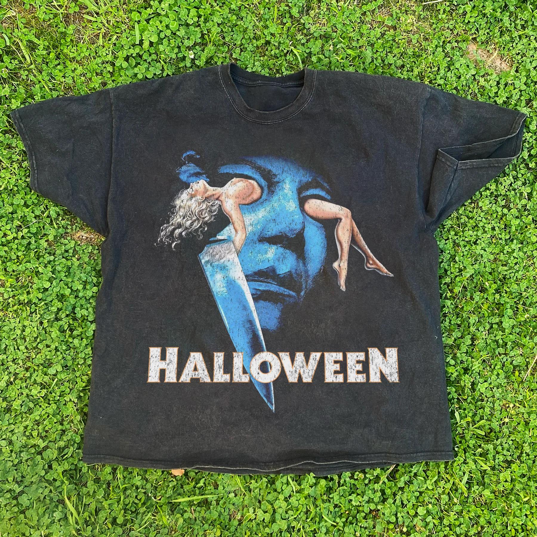 1981 Halloween Distressed Black TShirt  New SpringSummer Arrivals Streetwear Unisex Women 3XL