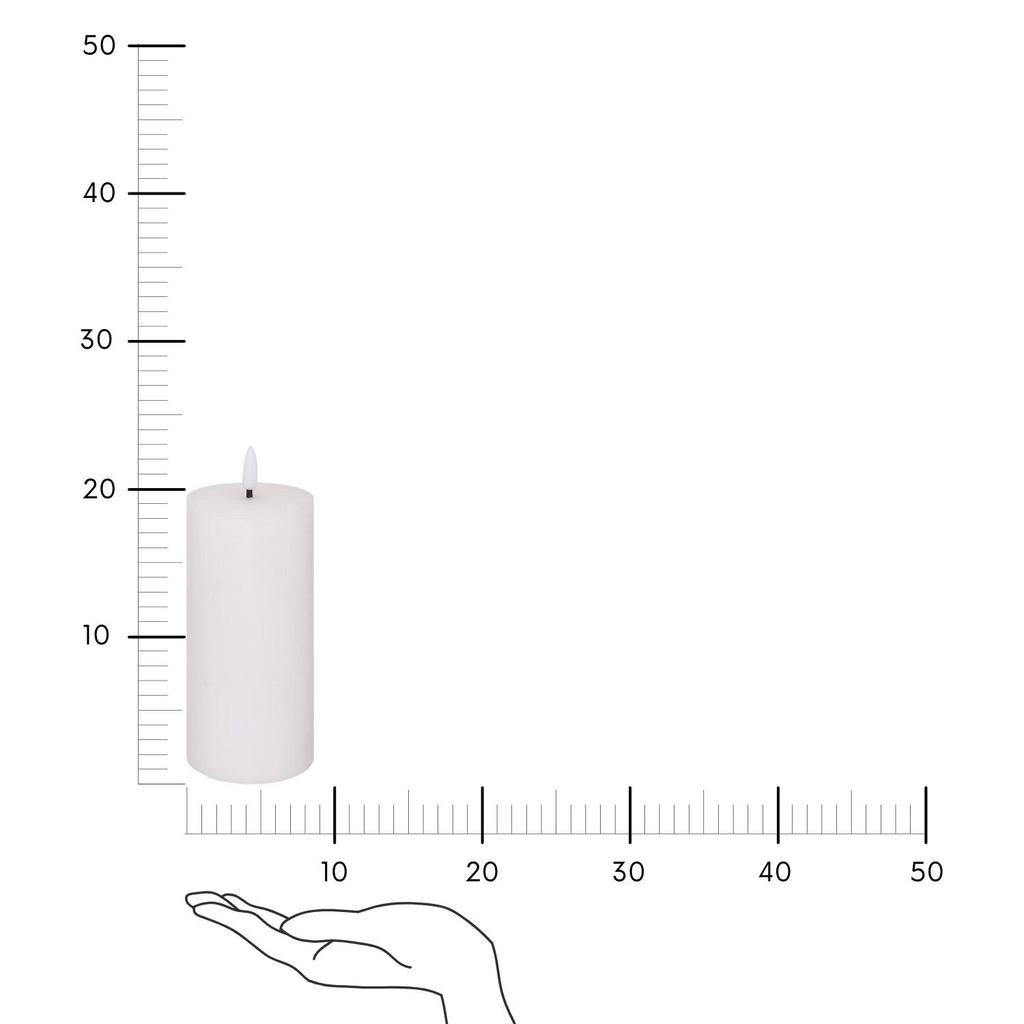 Molia Candle 7X18Cm | White | Led