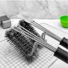 BBQ BBQ Brush Steel Wire Brush 18 Inch Three-layer Cleaning Brush Oven Cleaning Three-head Brush BBQ Tool Brush