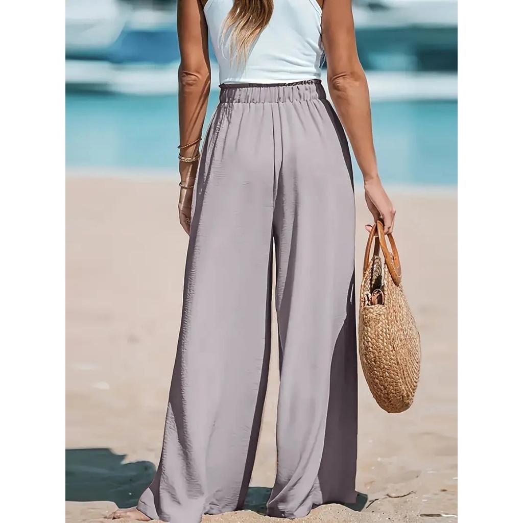 Fire sesonger avslappet og komfortabelt vide ben løse avslappede og moteriktige bukser